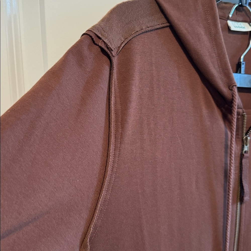 LOGO by Lori Goldstein matching mocha zip front hoodie & pants. Never worn. - Picture 4 of 12